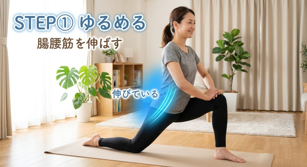 腰を反ると痛い人向け腸腰筋ストレッチ｜股関節前面を伸ばして腰痛を改善する方法