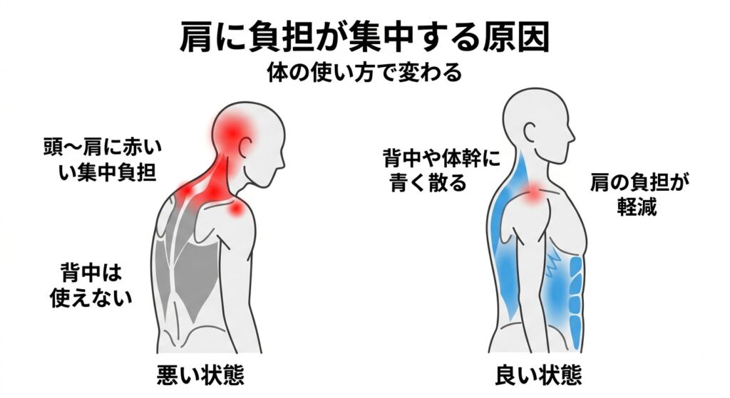 長時間のデスクワークで肩こりが悪化する理由（血流低下と筋緊張）