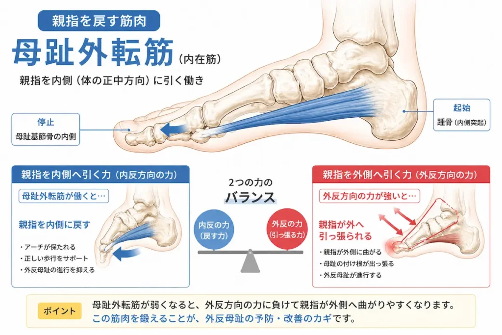母趾外転筋の働きと外反母趾の関係