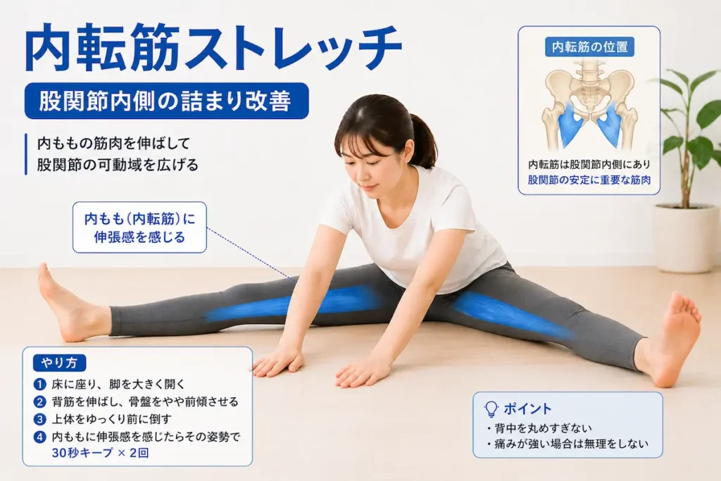 内転筋ストレッチ｜股関節内側の柔軟性改善