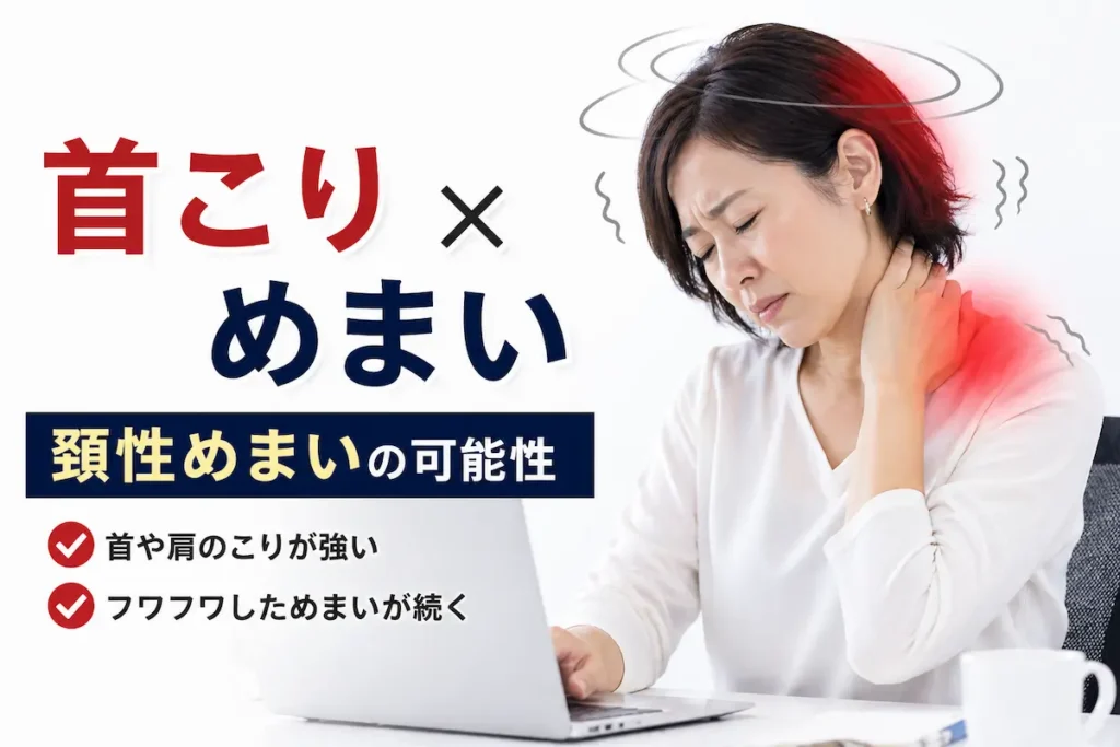 首こりによって起こる頚性めまいのイメージ