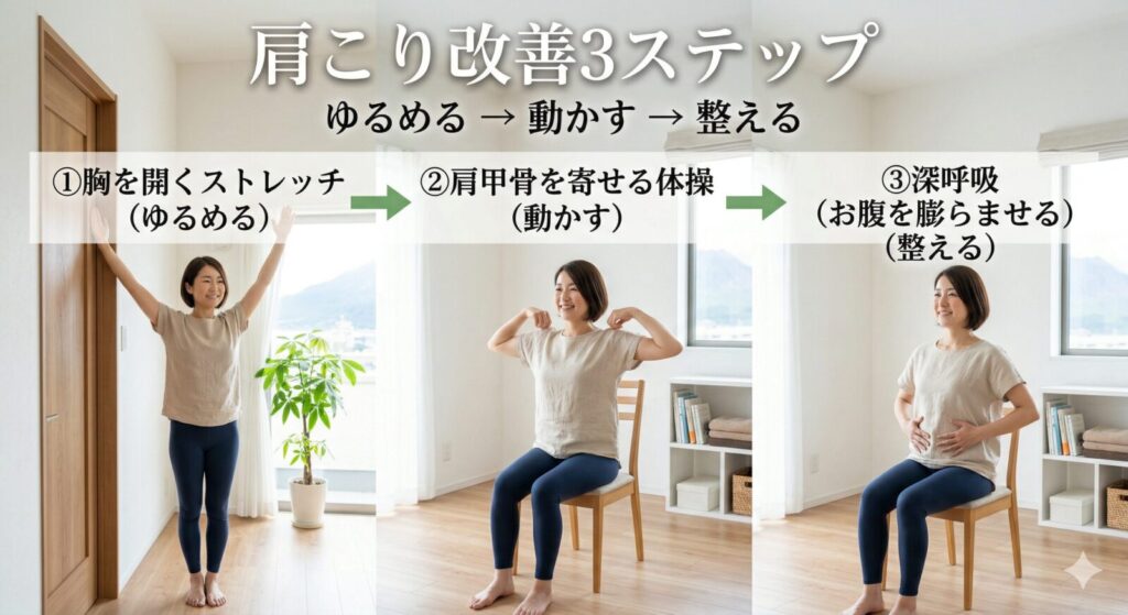 肩こり改善の3ステップ｜ゆるめる・動かす・整える方法