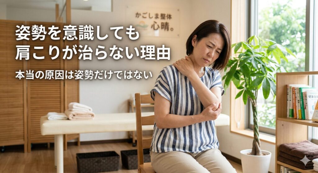 姿勢を意識しても肩こりが治らない理由｜鹿児島市の整体院が解説