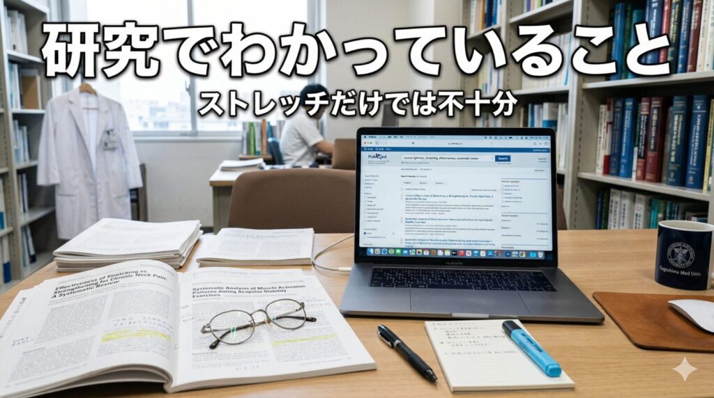 肩こりストレッチの効果と限界を示す研究エビデンス|鹿児島市の整体院が解説