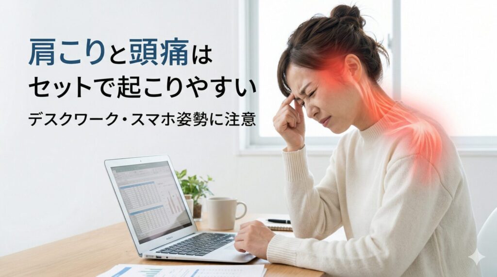 デスクワークによる肩こりと頭痛の関係