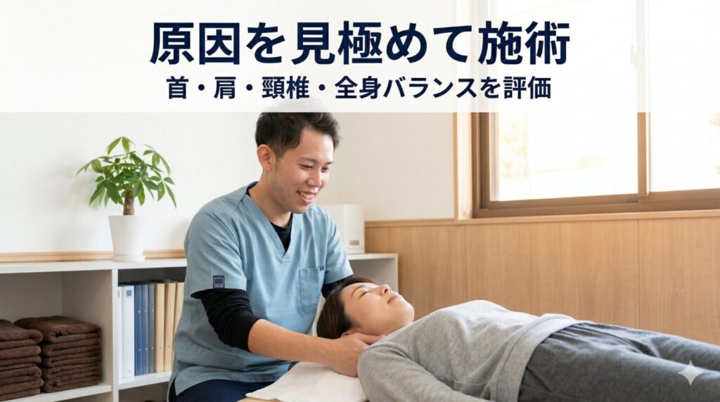 肩こり頭痛に対する整体施術のイメージ