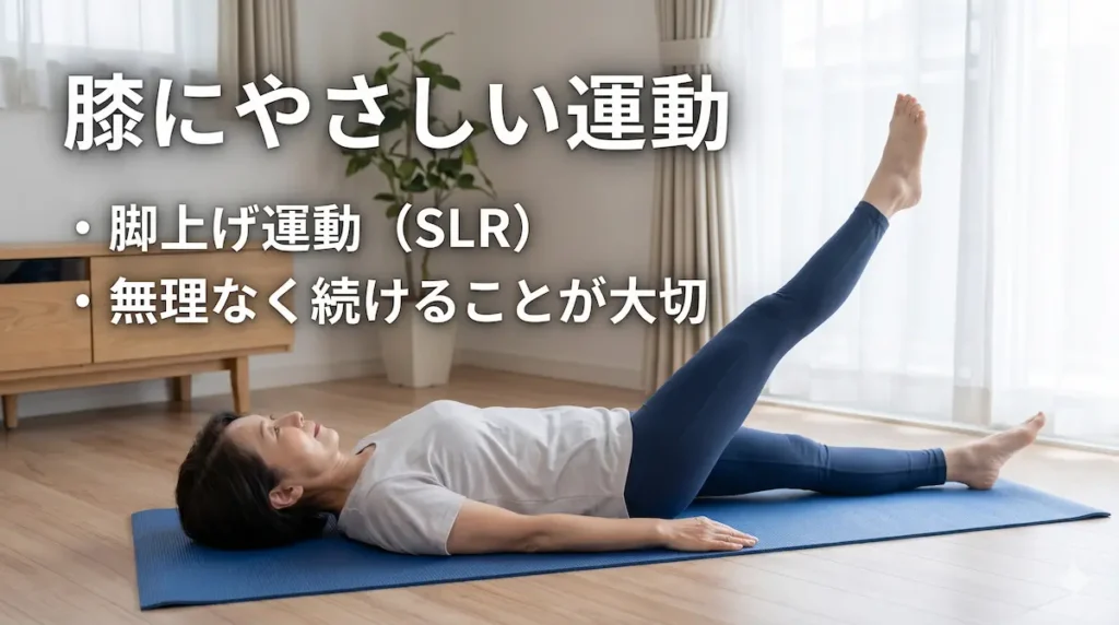 変形性膝関節症のリハビリで行う脚上げ運動