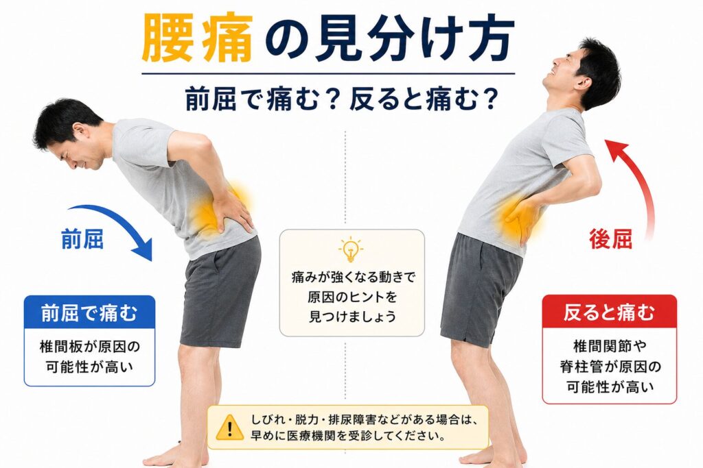 前屈と後屈で変わる腰痛の特徴