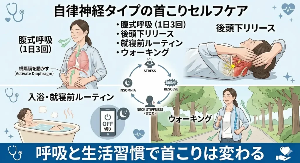 自律神経を整える首こりセルフケア4選