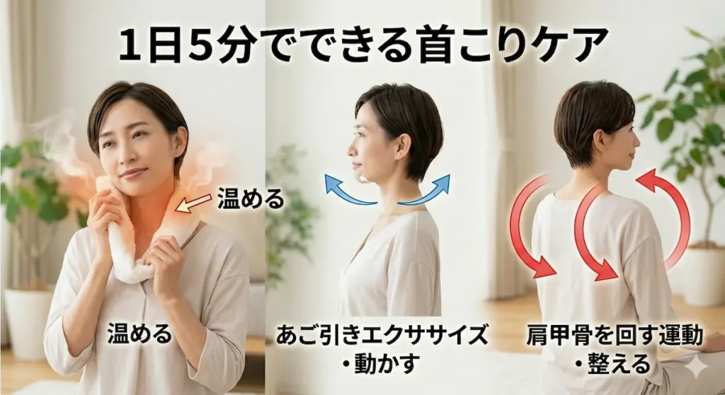 女性の首こり改善セルフケア（温活とエクササイズ）