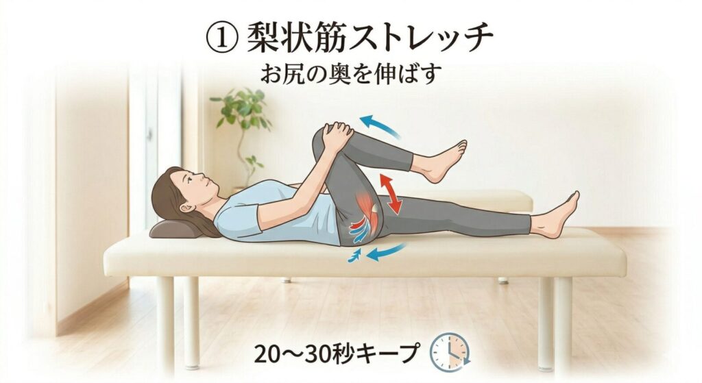 坐骨神経痛に効く梨状筋ストレッチ｜お尻の奥を伸ばす正しい方法とポイント