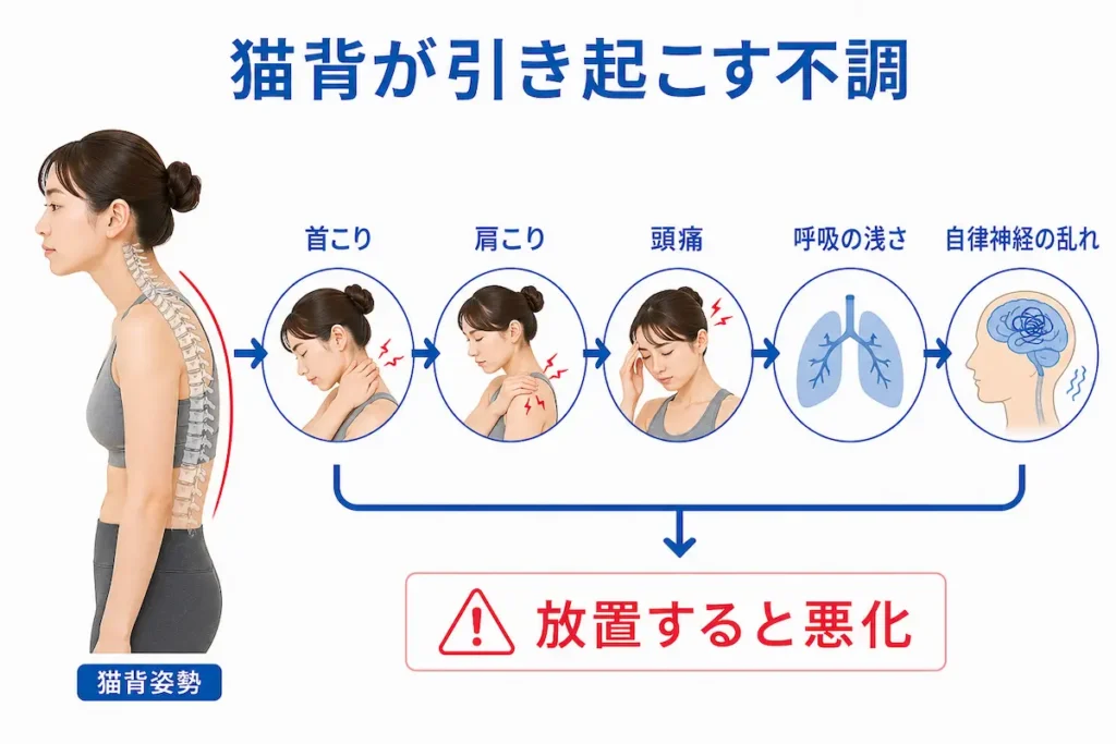 猫背による肩こり・頭痛・自律神経への影響