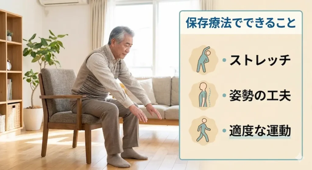 高齢者が行う脊柱管狭窄症のストレッチ