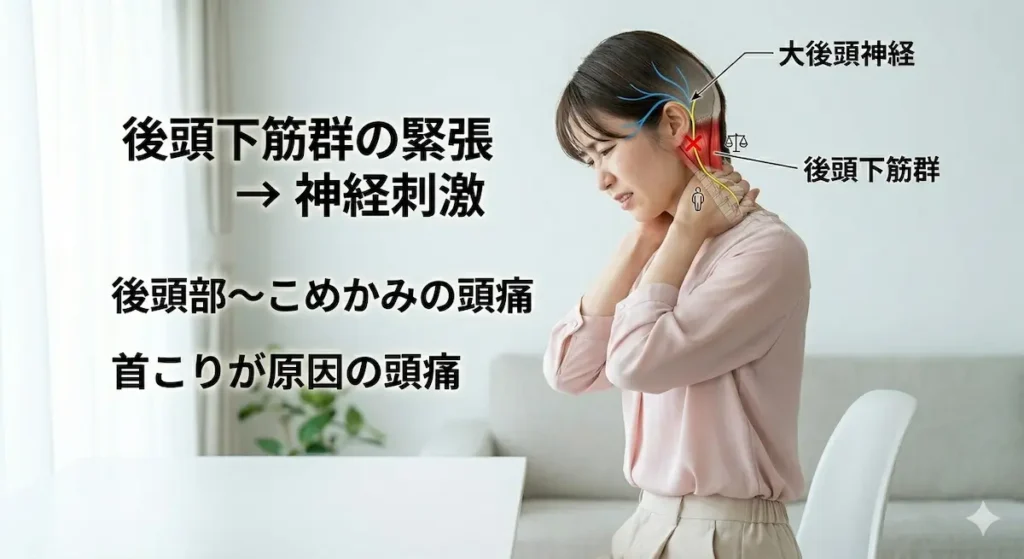 後頭下筋群と大後頭神経による頭痛の仕組み