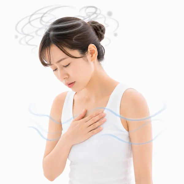 自律神経の乱れで不安定や不調を感じる女性のイメージ