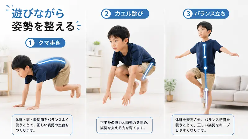 子供の姿勢改善に役立つ体幹遊び