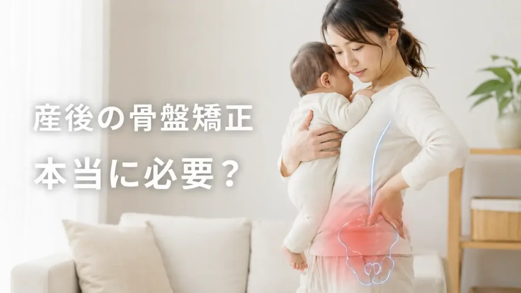 産後の骨盤矯正が必要か悩む女性のイメージ