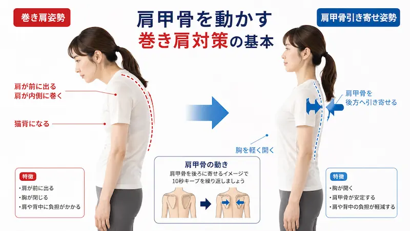 肩甲骨を引き寄せる姿勢改善エクササイズ