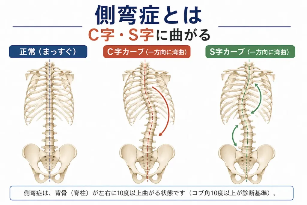 側弯症のC字カーブとS字カーブの違い