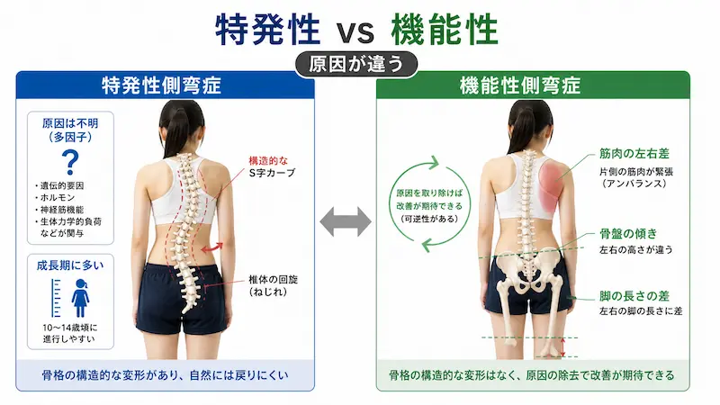 特発性側弯症と機能性側弯症の違い
