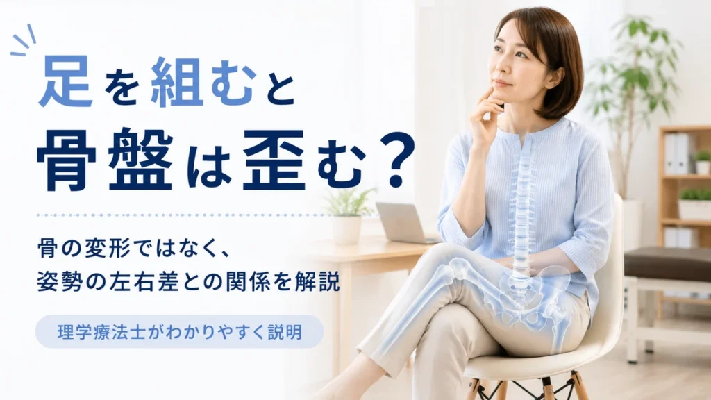 足を組むと骨盤は歪むのか姿勢の左右差との関係を理学療法士が解説する画像