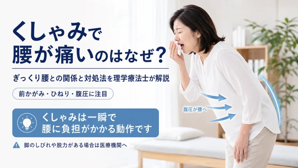 くしゃみで腰が痛くなる理由とぎっくり腰との関係を理学療法士が解説する画像
