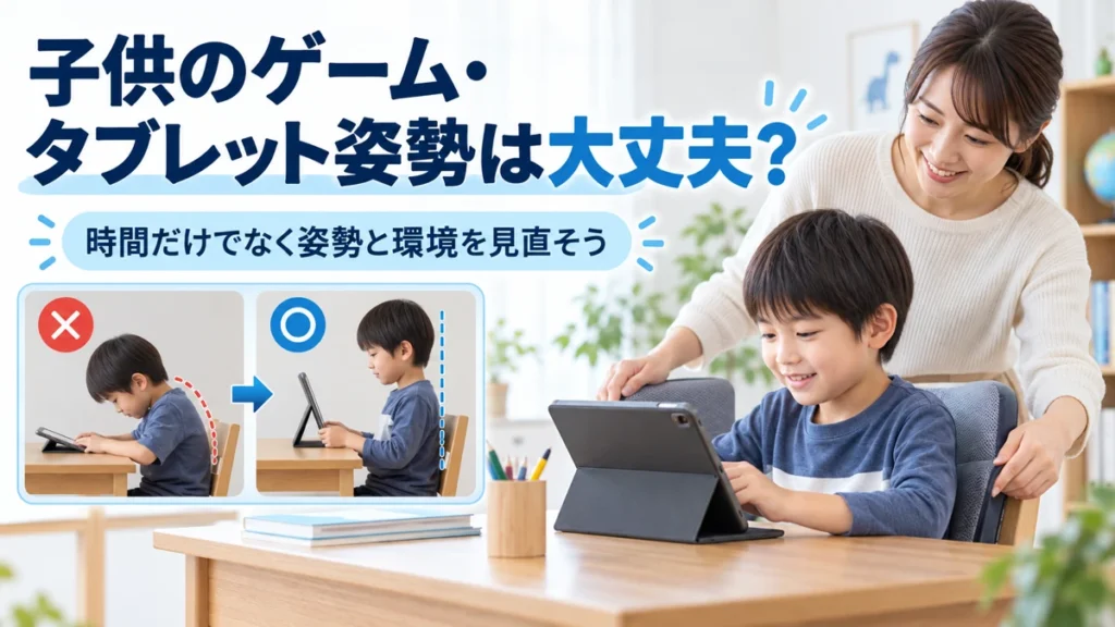 子供のゲームとタブレット姿勢を親子で見直す医療教育画像