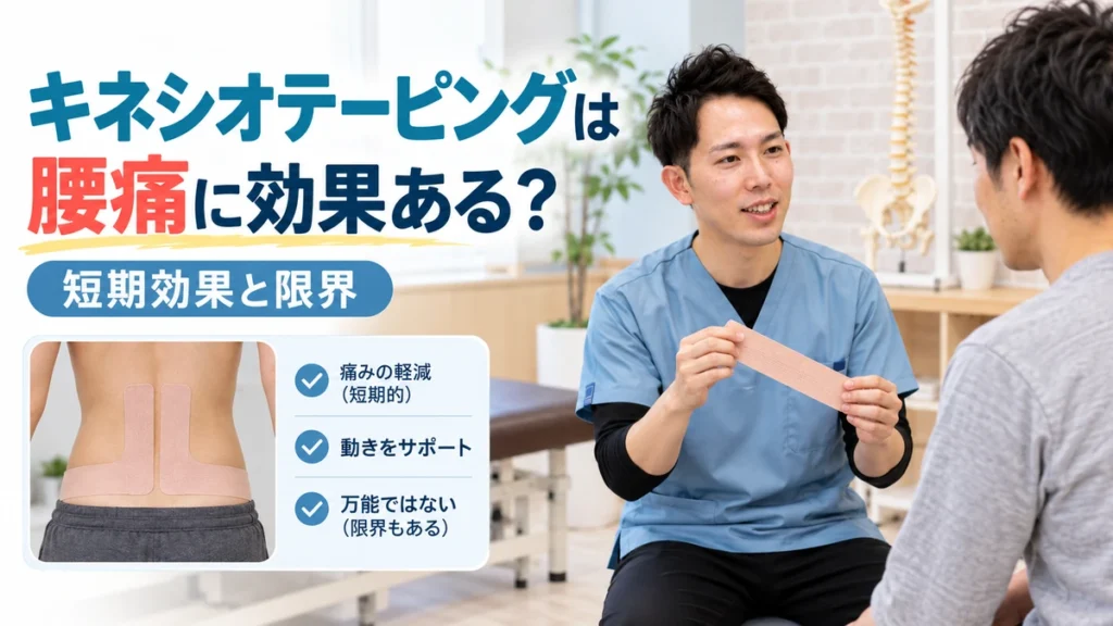 キネシオテーピングの短期効果と限界を理学療法士が解説する画像