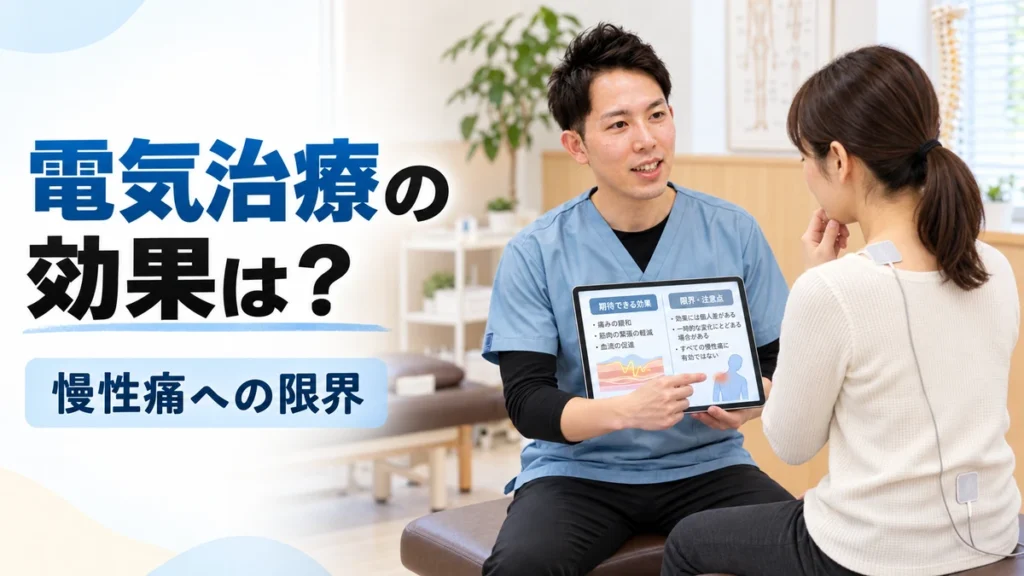 電気治療の効果と慢性痛への限界を理学療法士が説明する画像