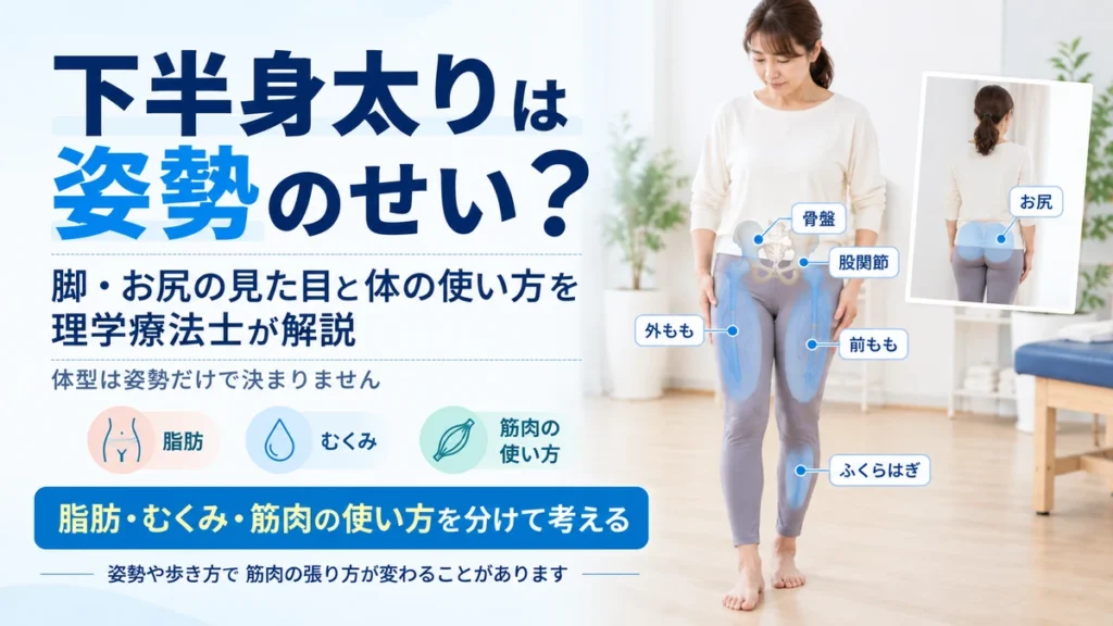 下半身太りと姿勢の関係を脂肪むくみ筋肉の使い方から理学療法士が解説する画像