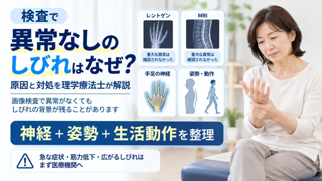 検査で異常なしと言われたしびれについて神経姿勢生活動作から考える画像