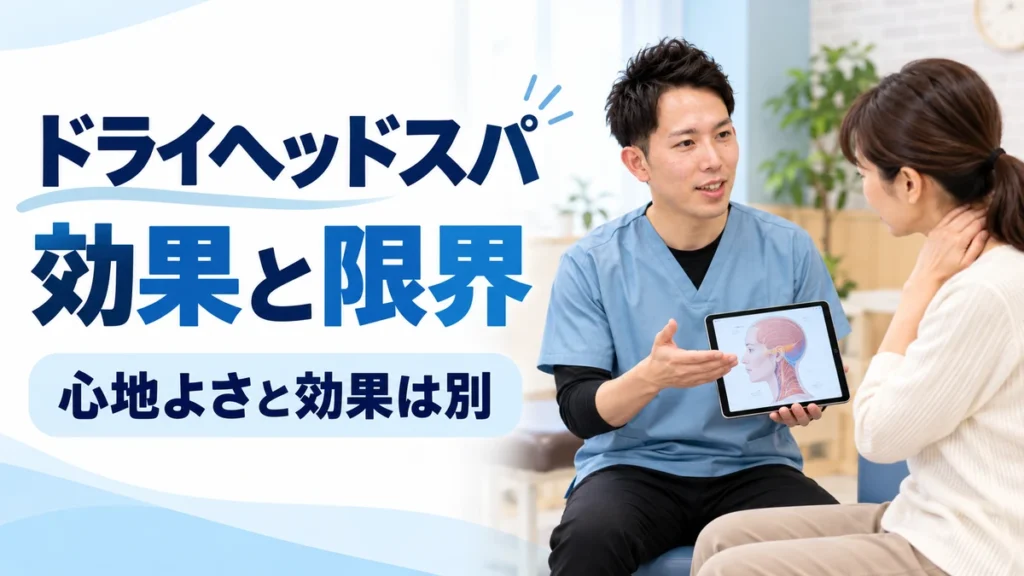 ドライヘッドスパの効果と限界について理学療法士に相談する女性